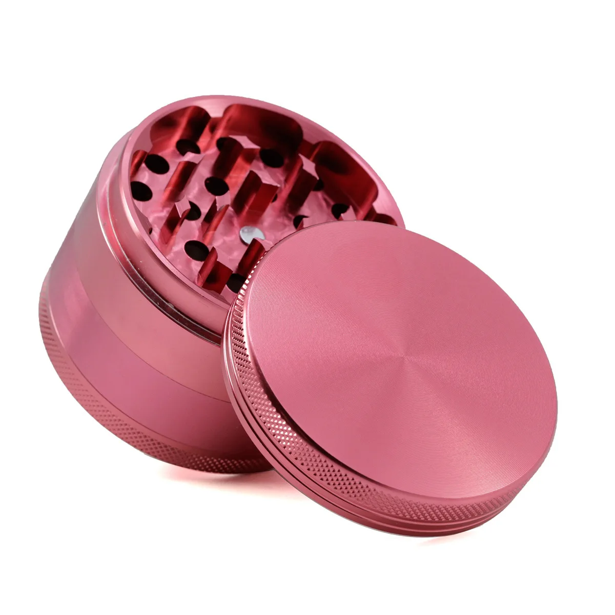 UV custom logo numerical control aluminum 4 parts fragrance tobacco herb grinder 63mm82.5 inches
