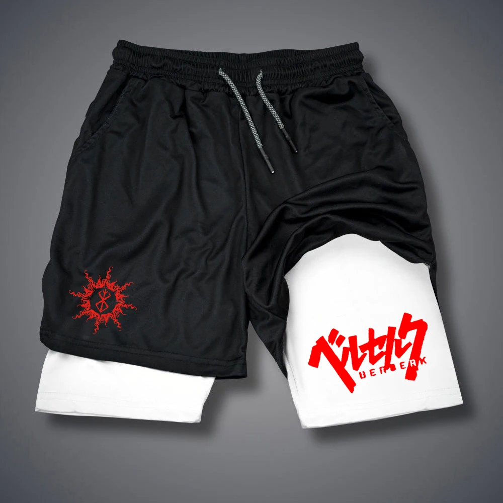 2-in-1-Kompressionsshorts für Herren, Fitnessstudio, Workout, Laufshorts mit Handytaschen, sportliche, schnell trocknende Activewear – Detail 7