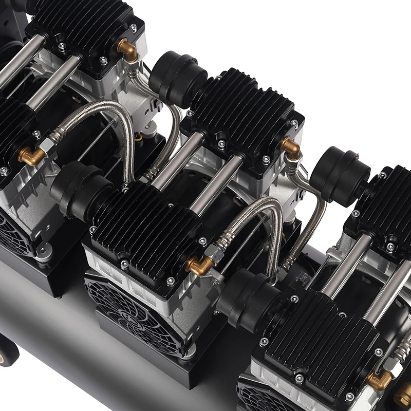 น้ํามันฟรีเครื่องอัดอากาศ 150 ลิตรเสียงต่ําน้ํามันฟรีเครื่องอัดอากาศเงียบ 150l 1440 Rpm 4500w 6hp 220V