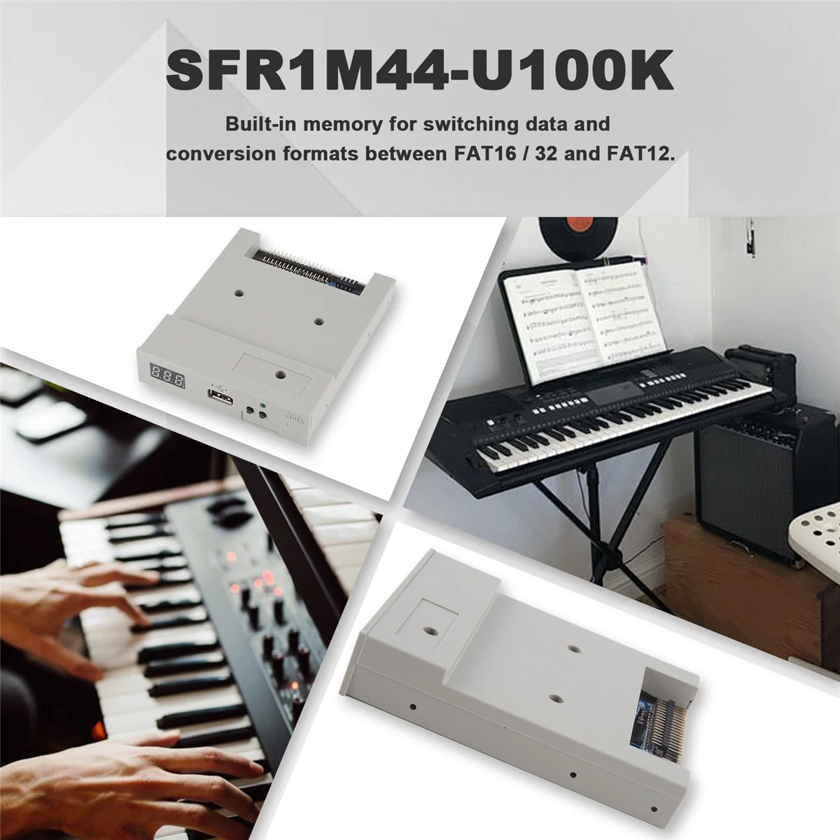 BOFF- Version ÉLiban ateur USB SFR1M44-U100K Gris 3.5In 1.44MB USB SSD Lecteur de disquette ÉLiban ateur pour clavier électronique pour Windows