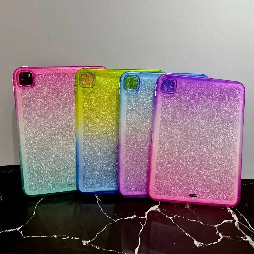 Case for Samsung Galaxy S9 X710 S9FE X510 11 Acrylic Gradient Colour Glitter Cover for Tab A9 X110 A7 Lite T220 8.7