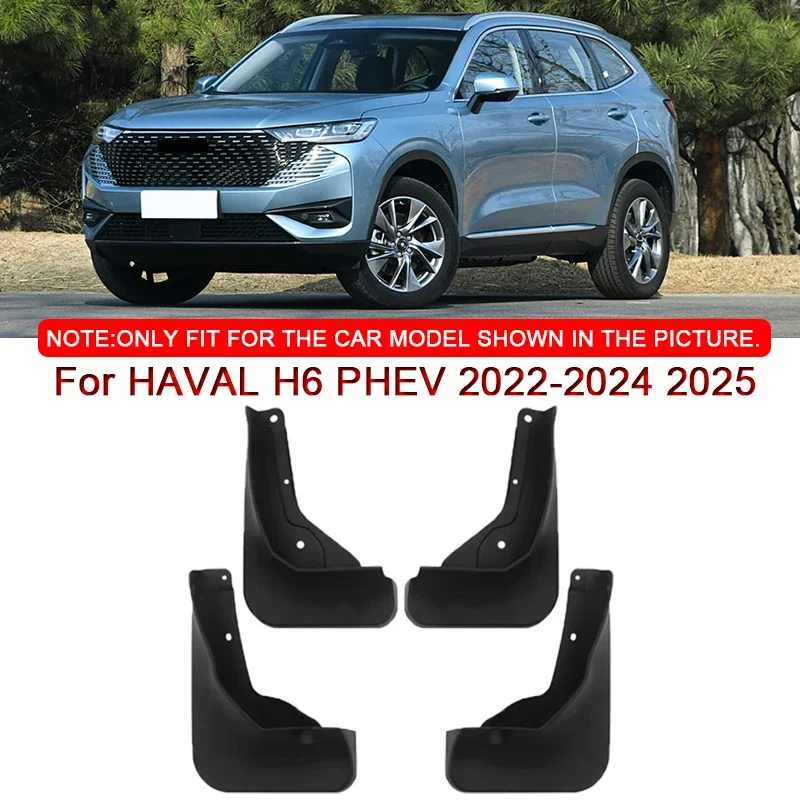 

For HAVAL H6 PHEV 2022-2024 2025 Car Styling ABS Car Mud Flaps Splash Guard Mudguards MudFlaps Front Rear Fender Auto Accessory