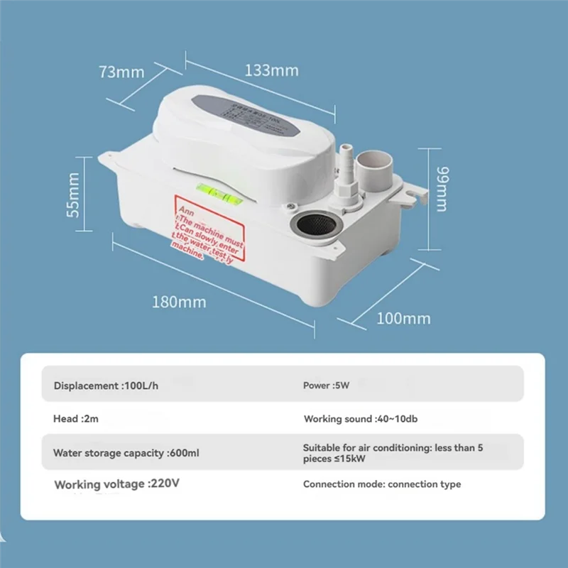 

AC39-QS-100L Дренажный насос для конденсата Кондиционер Подъемный насос для конденсата Полностью автоматический водяной насос