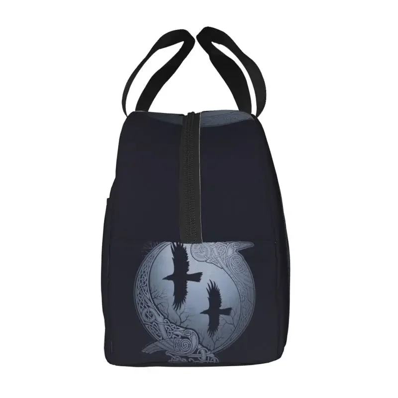 Odin Ravens Insulated Lunch Bags Viking Norse Huginn and Muninn Portable Cooler Thermal Food Lunch Box Kids School Children