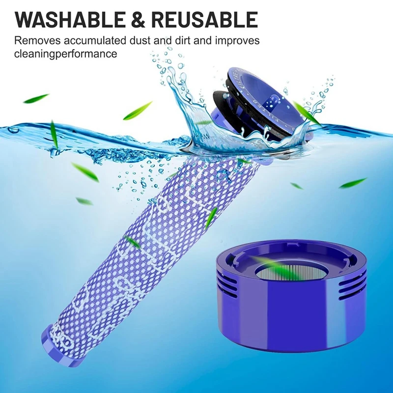 غطاء صندوق الغبار A98G + مجموعة مرشحات HEPA قبل وبعد بديلة للمكنسة الكهربائية Dyson V7 V8، ملحقات غطاء كوب الأوساخ