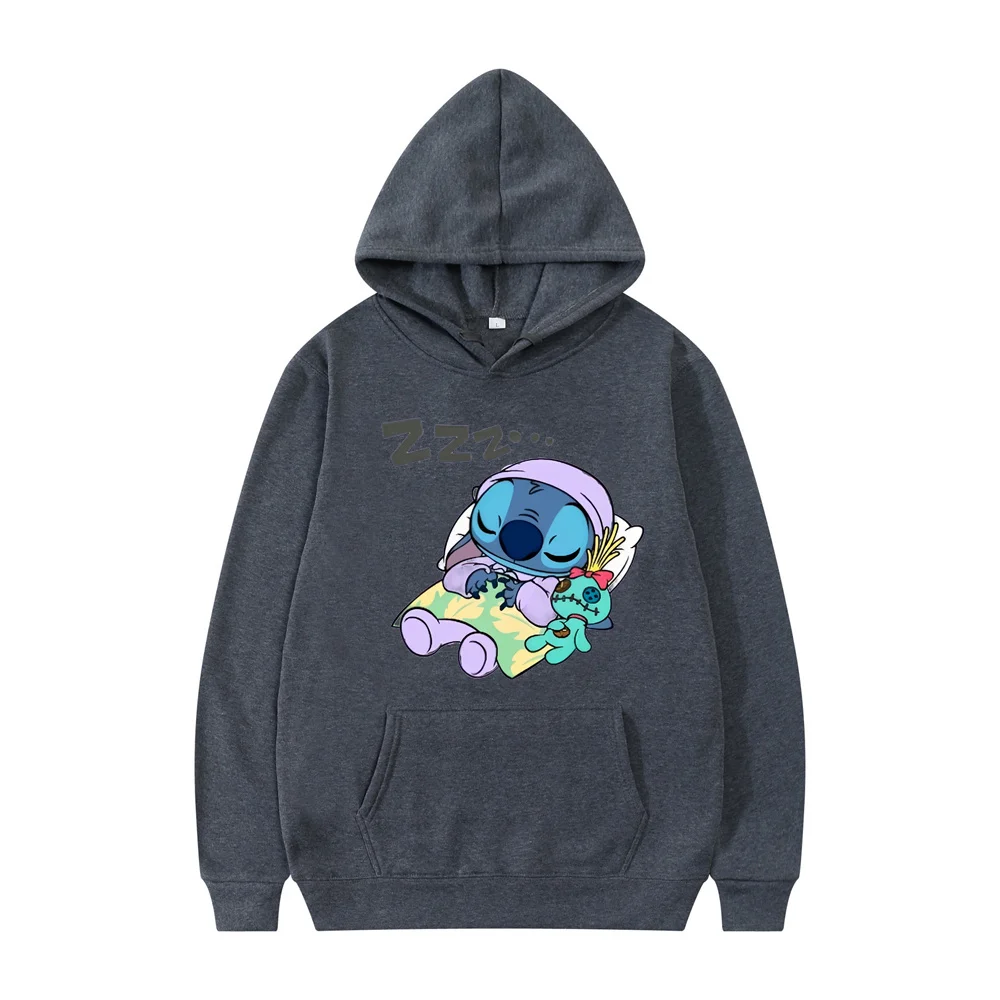 Sudadera con capucha de dibujos animados de Lilo Stitch para mujer, ropa de calle de Manga de Anime, Harajuku, Linda puntada, nueva Navidad