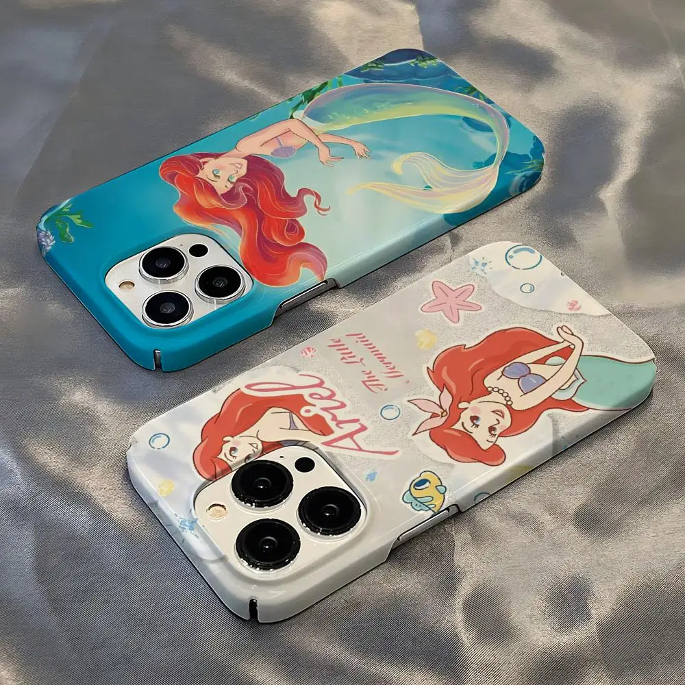 

Чехол для телефона L-little Mermaid, популярный для iPhone 16, 15, 14, 13, 12, 11 Plus Pro Max Mini, глянцевый HD, жесткий пленочный чехол
