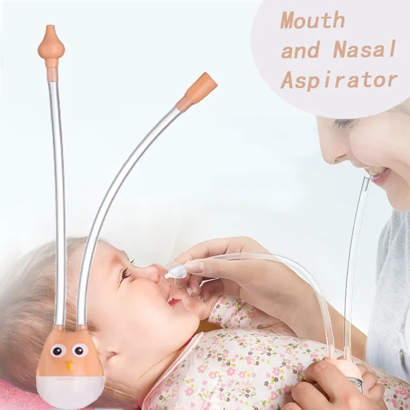 Baby Nasal Aspirator Mouth Suction Type Nasal Absorption Cleaner for Infant Anti Reflux Silicone Booger Suction Pipe