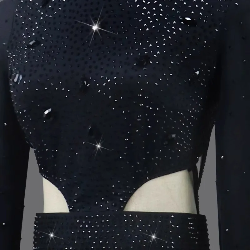 ملابس ممارسة الرقص اللاتينية للنساء فستان رياضي زي قاعة الرقص ملابس المنافسة تنورة فتاة مثير بدلة المسرح حفلة موسيقية 2025