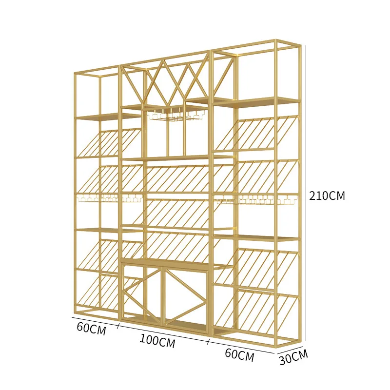 

Nordic modern restaurant winery wrought iron display floor rack luminous wine rack