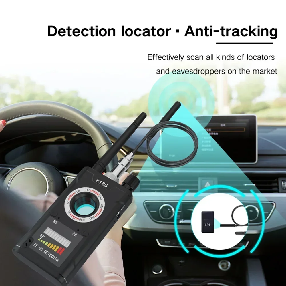 K18S Wireless Detector Camera Multifunction 1MHz-6.5GHz Smart Car Reverse Camera Finder with GPS Signal Strength Detection