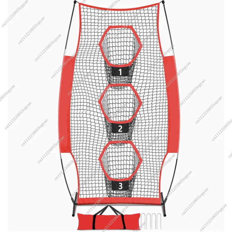 

Portable American Football, Baseball, and Soccer Training Net with Hanging Target Straps and Holes