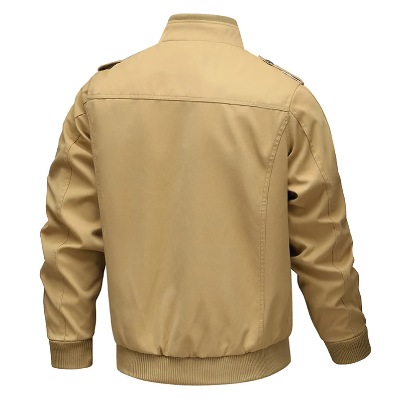 Spring New Men Casual Jacket Men Fashion Solid Windproof Tactical Military Jacket Outdoor Multi-Pocket  High Quality Parkas Male