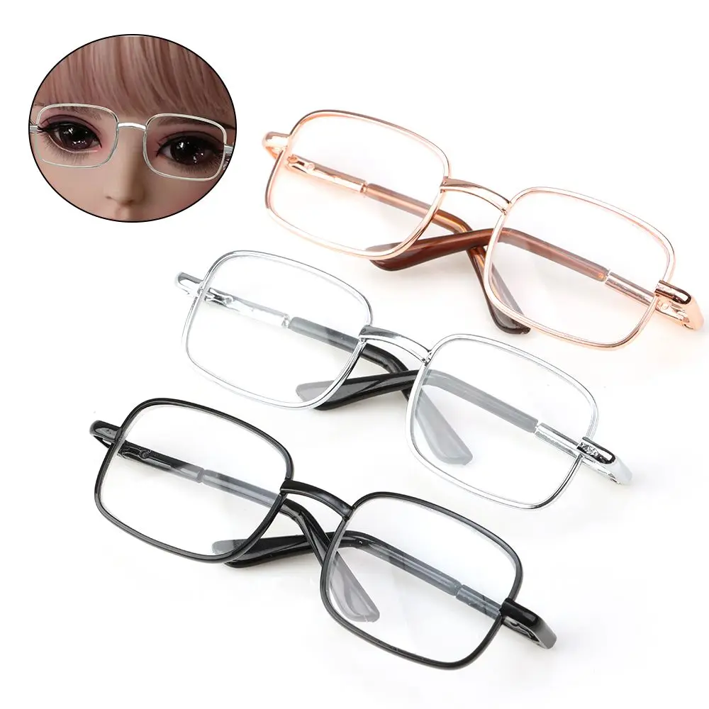 

Metal Doll Glasses Girls Metal Frame Glasses Black/Gold/Silver Square Eyeglasses Photo Props Dolls Eyewear Dolls Accessories