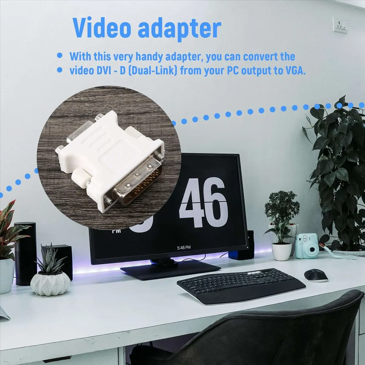 Y60A NEW-DVI male adapter (DVI - D 24 1) to female VGA (15-pin)