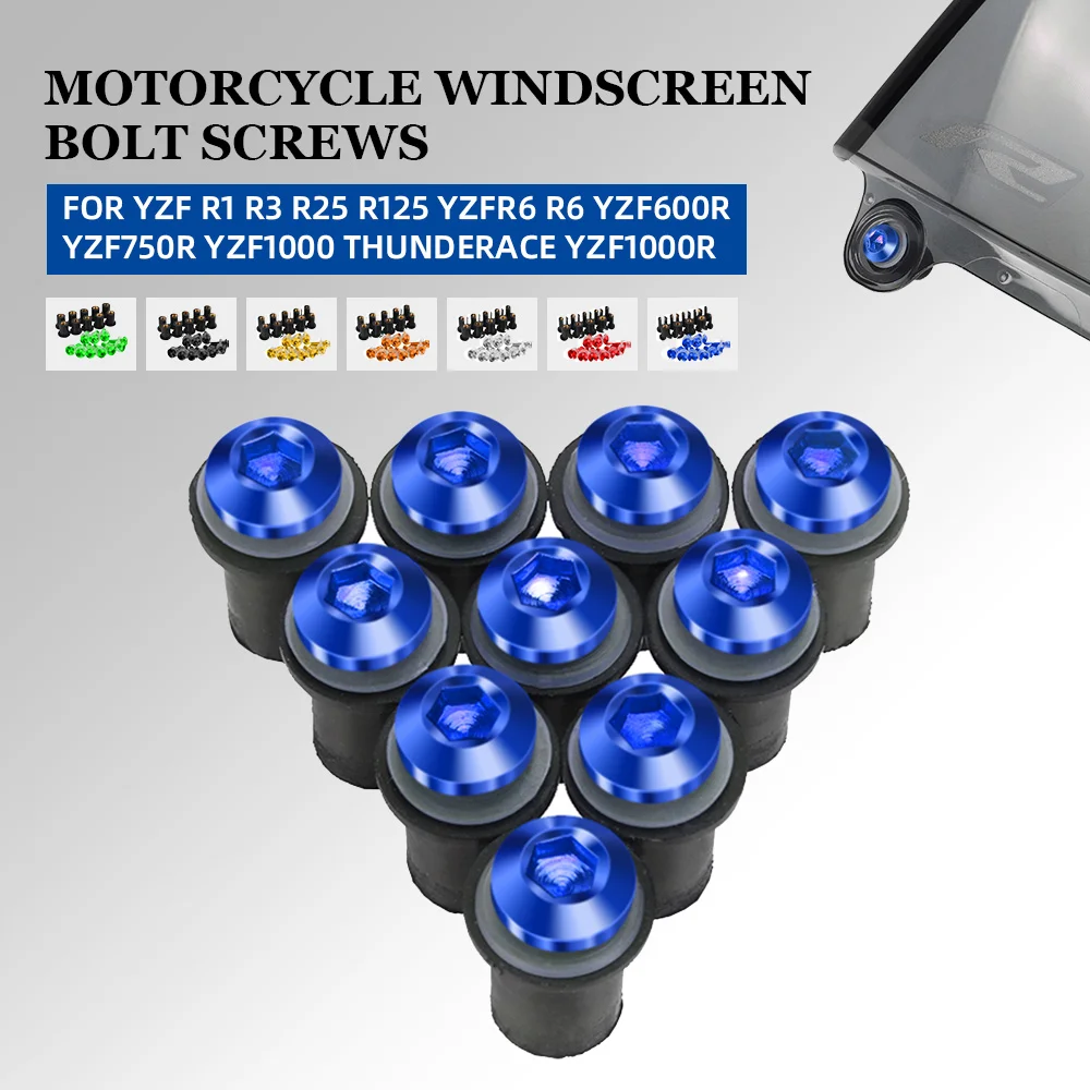 

M5 Windshield Deflectors Bolts Kits Screws For Yamaha YZF R1 R3 R25 R125 YZF-R6 R6 YZF600R YZF750R YZF1000 THUNDERACE YZF1000R