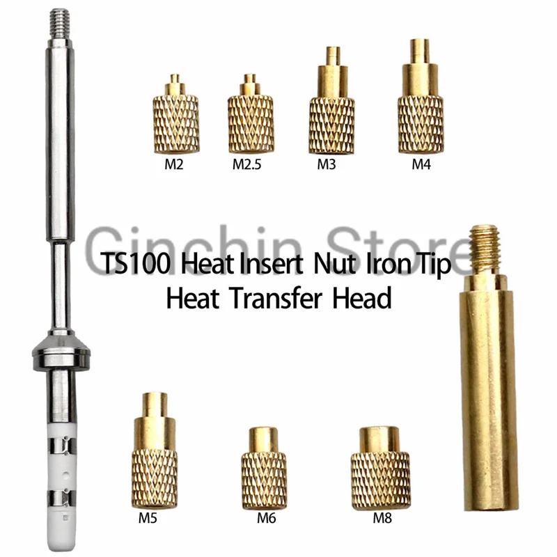 TS100/TS101/Pine64 Soldering Iron Tip And M2-M8 Hot Melt Brass Nut Embedded Kit Heating Insert Replacement For 3D Printer Part