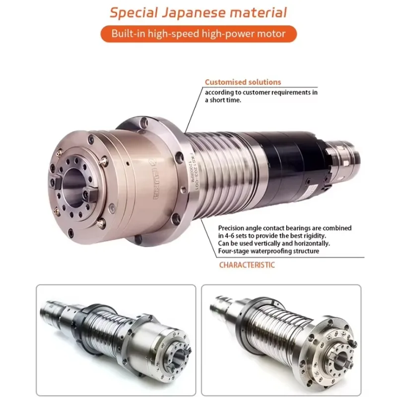 Factory Direct Sale Vertical Horizontal Type Bt-40 Standard Main Shaft Metal Cutting Motor Direct-Drive Spindle