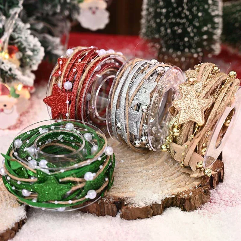 5 متر عيد الميلاد ستار حبة الشريط DIY بها بنفسك غرفة المنزل شجرة عيد الميلاد الديكور كعكة هدية التعبئة ديكور الشريط الحلي 2026 السنة الجديدة نافيداد