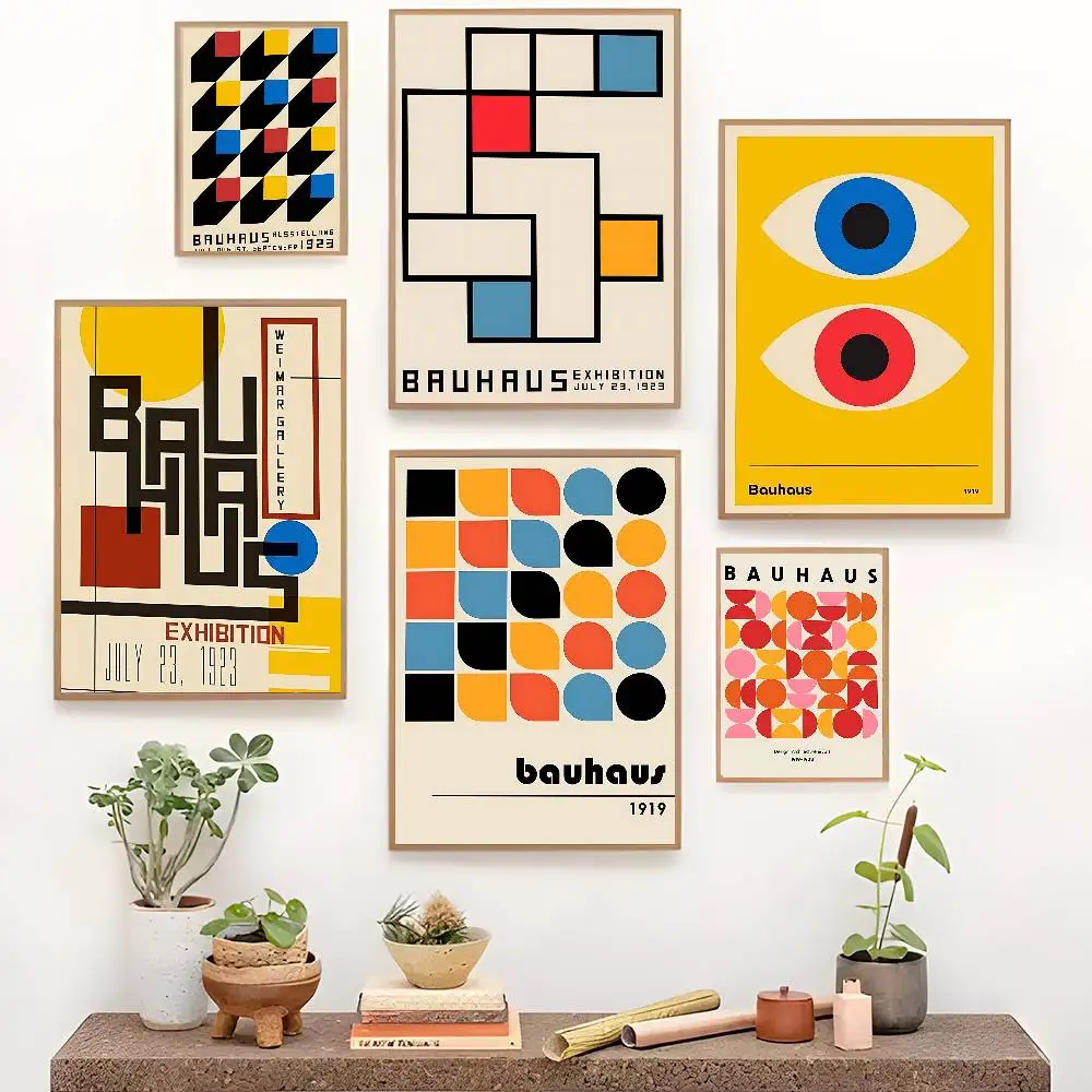 بوهو مجردة باوهاوس خط الهندسة الشمال الكلاسيكية خمر الفيلم الكلاسيكي الملصقات HD جودة ملصق جدار الفن اللوحة دراسة