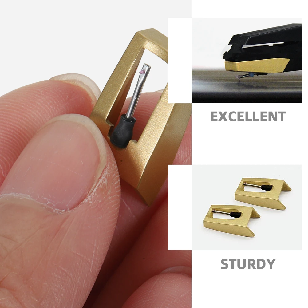 

2 Pcs Stylus Cartridge Turntable Record Player Needles Replacement for Universal The Phonograph