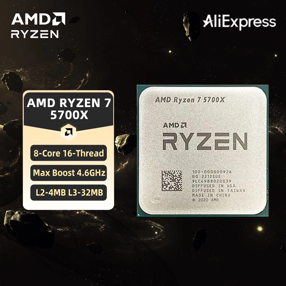 

AMD Ryzen 7 5700X CPU AMD R7 5700X Processor Up to 4.6GHz 8-Core 16-Thread Socket AM4 Desktop Gaming CPU for PC Gamer