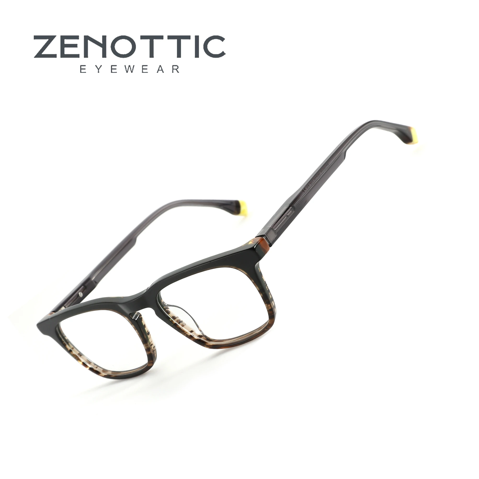 

ZENOTTIC Vintage Funky Optical Frame Acetate No Prescription Rectangle Men's Eyeglasses