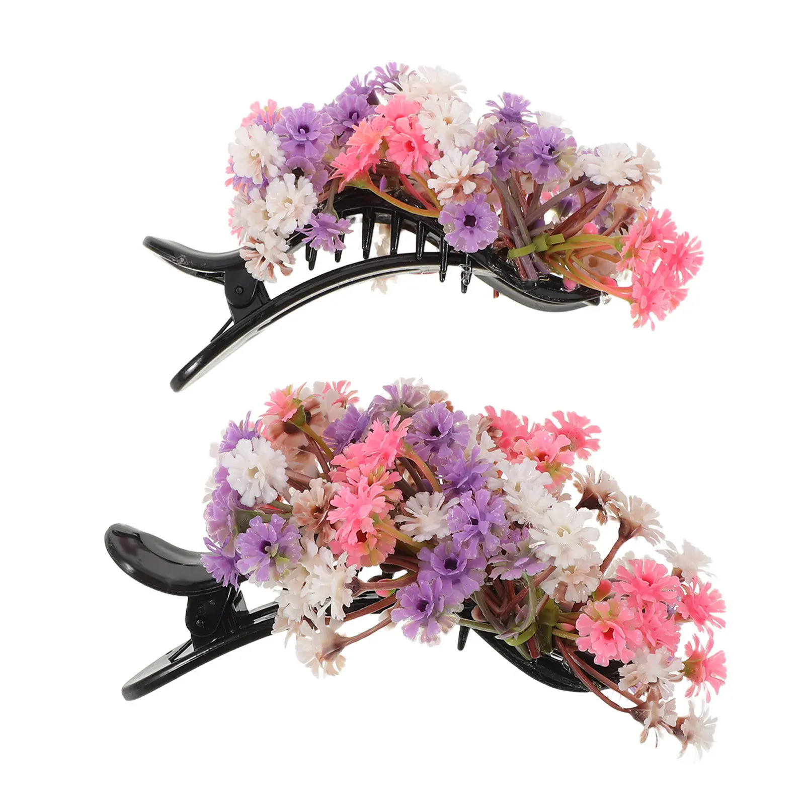 

2Pcs Flower Hair Clips Gypsophila Elegant Duckbill Barrettes for Styling Wedding Party Floral Hair Accessories for Women