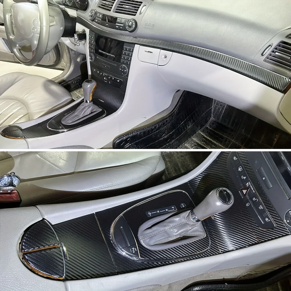 

Carbon Fiber For Benz E Class W211 S211Car Film Interior Sticker Center Console Gear Dashboard Air Door Handle Lift Panel