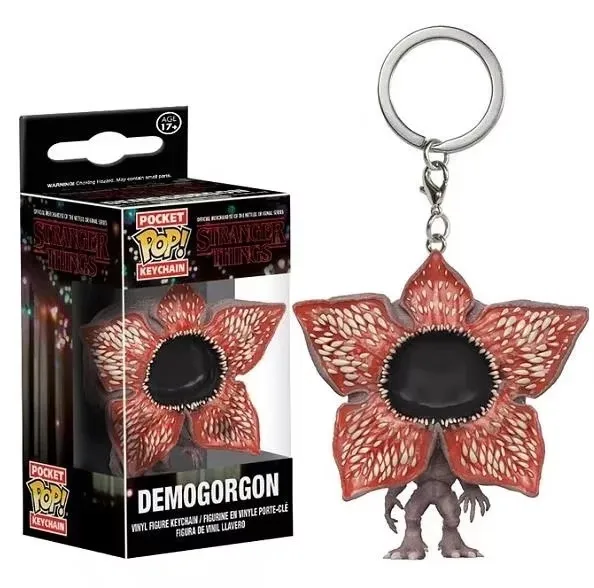 Funko Pop Stranger figura juguetes llavero Dustin llavero Demogorgon cadena modelo juguete Carvinal adultos niños regalo Juguetes