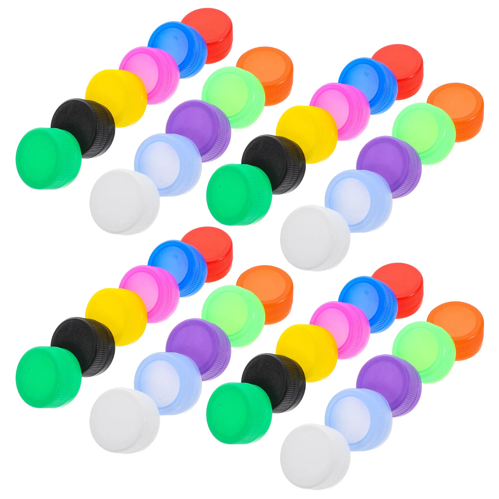 

100Pcs Vibrant Plastic Bottle Caps Childrens Art Supplies Kindergarten Activity Set Creative Craft Bottle Tools