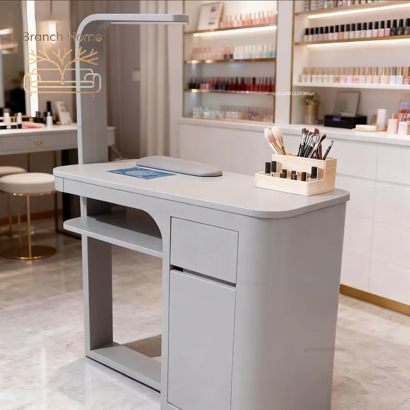 fill light manicure table, multi-function chair, marble surface, single and double seats with drawers