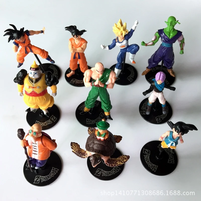 Dragon Ball 10 Styles Anime Action Figures Gen 1-2 Black Base Goku Piccolo Master Roshi with Stand Desktop Ornaments - view 2
