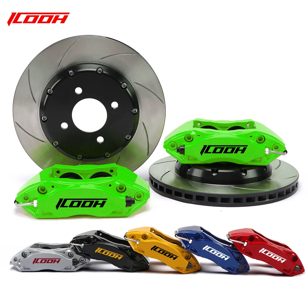 Modified 4 Pot Big Brake Caliper Kit Sports Brake Full Set Curve Pattern Rotor Disc Suitable for Jaguar XF X250,Hyundai Solaris