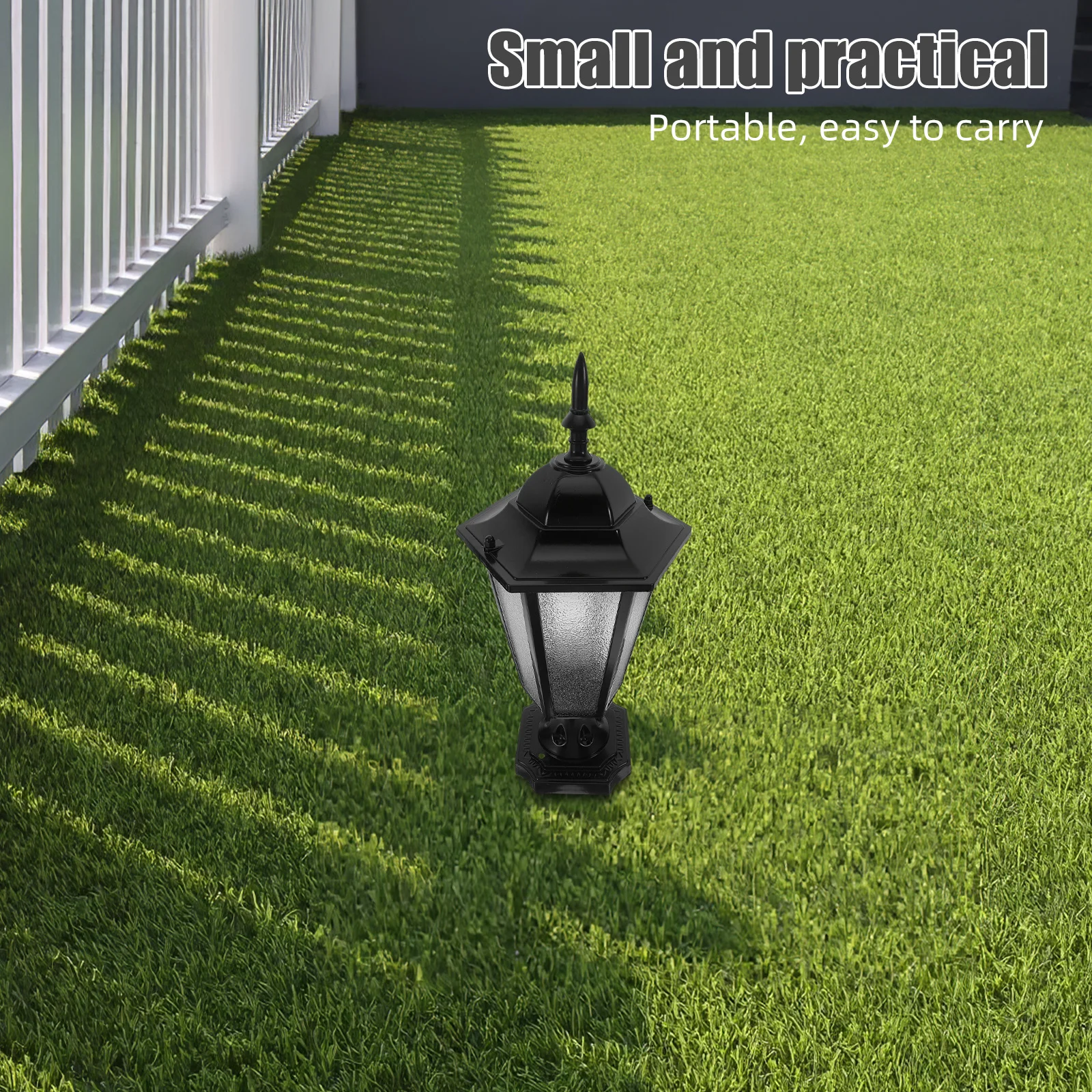 

Outdoor Decorative Lampshade Modern Hexagonal Aluminum Glass Pillar Lantern For Garden Yard Patio Lighting Exterior Post