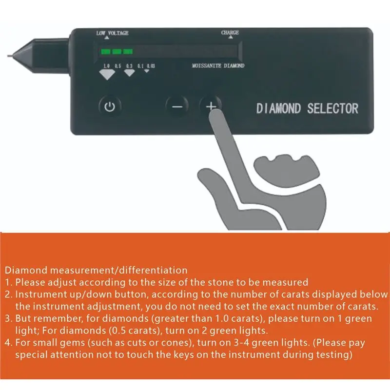 Rechargeable Diamond Tester Pen UV Light High Accuracy Electronic Jewelry Gem Selector Tester For Novice And Expert