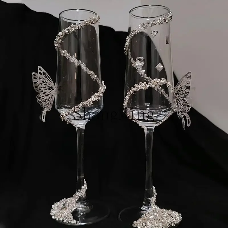 

CLL creative butterfly broken diamond toast cup DIY material bag handmade practical gifts photo wedding gift for girlfriends