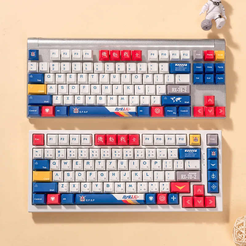 Japanese Motorized Warrior Keycaps PBT 5-sided Heat-sublimation Cherry Profile Keycaps for MX Switch Gaming Mechanical Keyboard