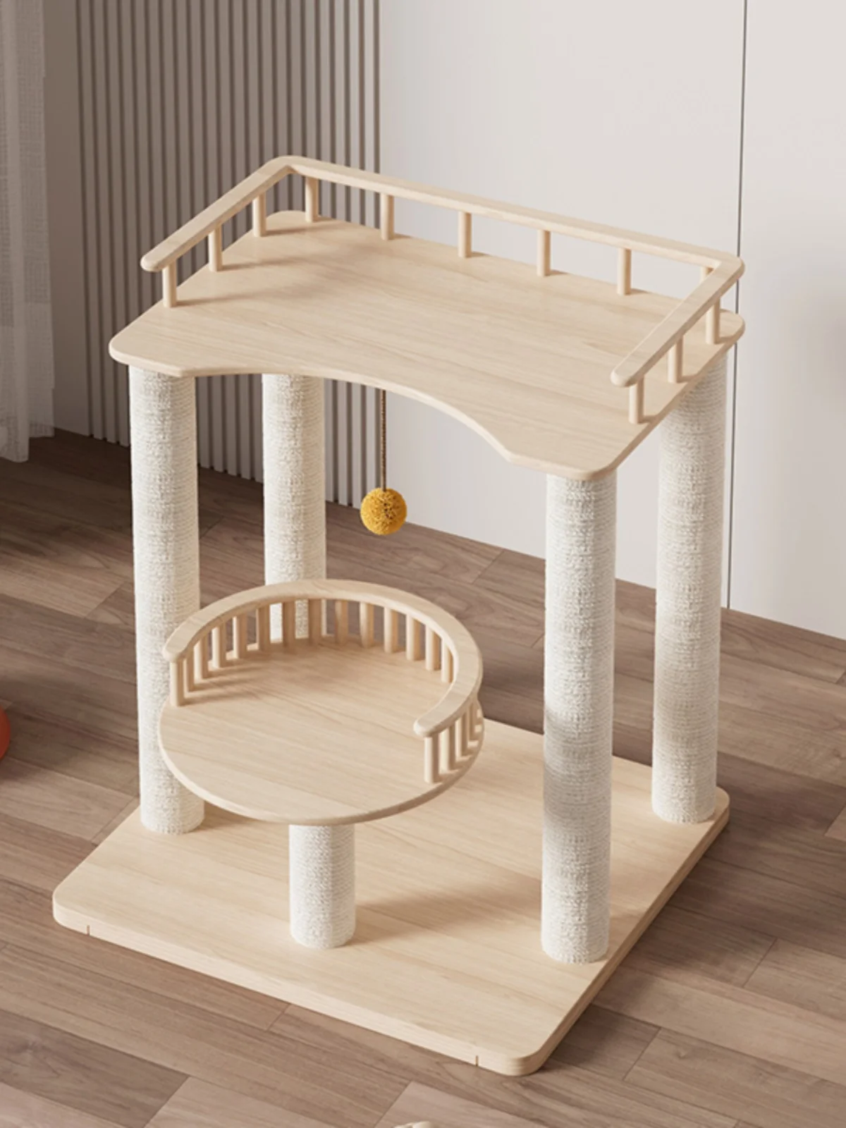 All Solid Wood Cat Climbing Frame Household Cat Nest Integrated Special Bed Does Not Occupy A Small Climbing Frame