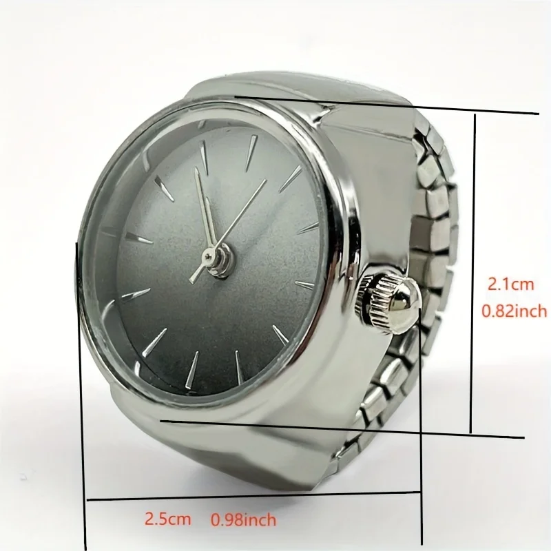 1PC Advanced Cool Wind Watchable Time Ring Watch, Small and Popular Round Pointer Finger Watch Exclusive