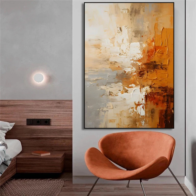 1pc frameless Canvas Painting Abstract Minimalist Geometric Green Earth Tones Poster Texture Canvas Painting Modern Wall Art for