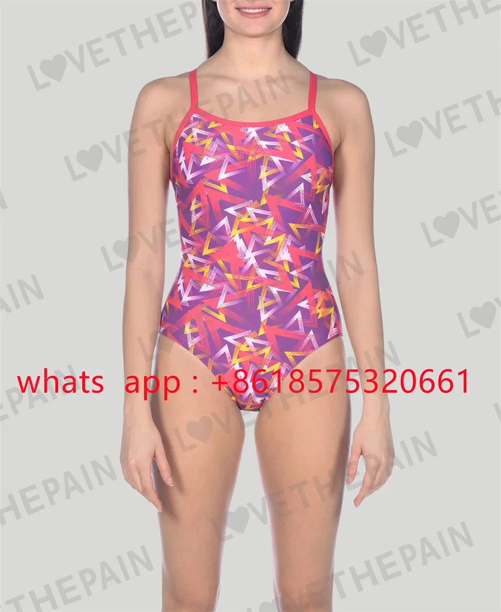 

Women's Flower printing One Piece Swimsuit Competition Training Swimwear Summer Quick Dry Training Fitness sexy swimsuit