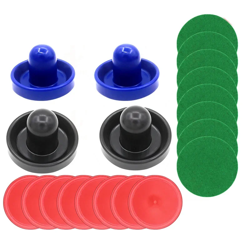 96mm 20pcs/Set Air Table Hockey Disc Tool With Pucks Pusher Flannel Mallet Table Hockey Game Entertaining Toys Plastic 6 Colors