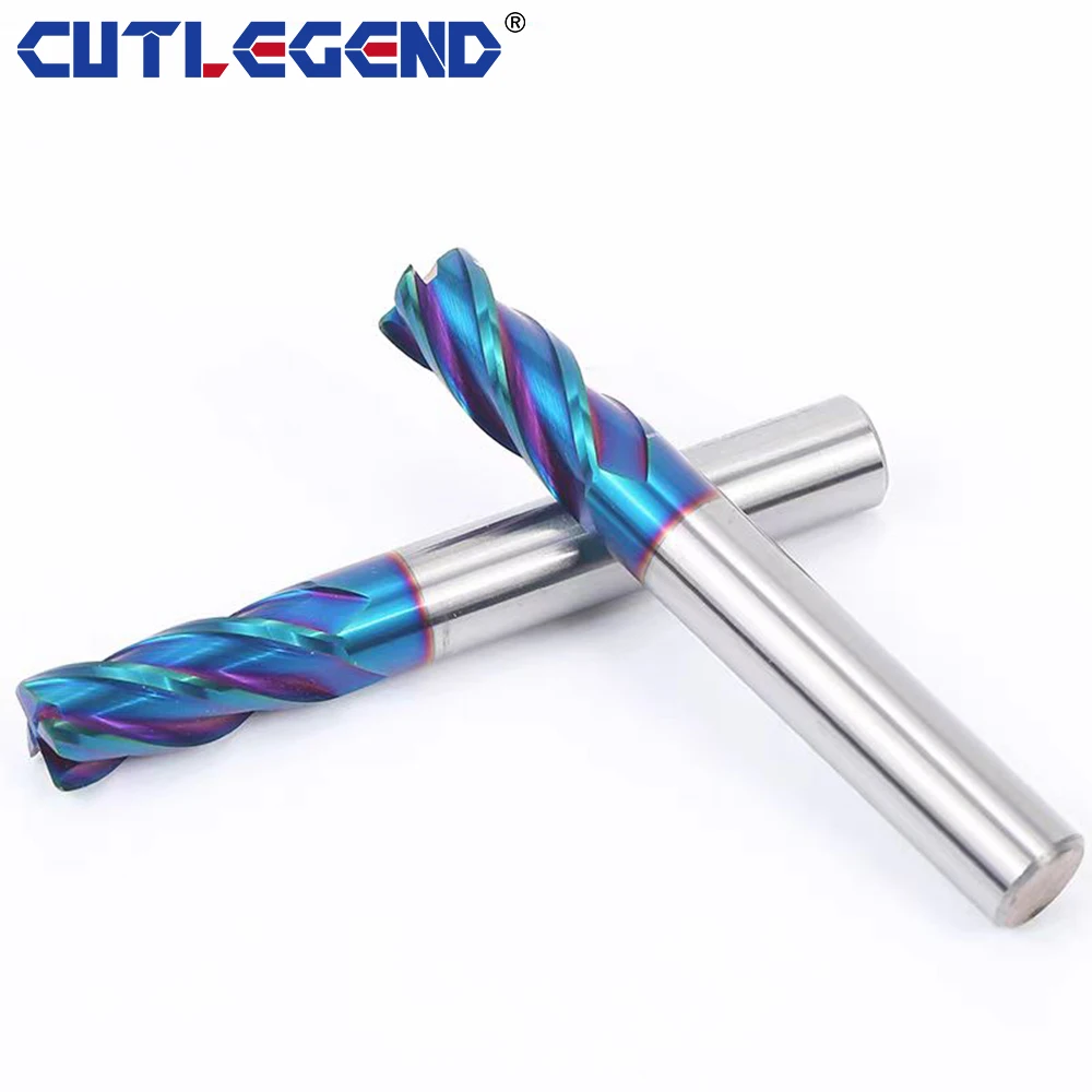 Tungsten carbide Corner Radius R2 End Mill HRC65 4 Flutes 6 8 10 12mm Metal Router Tool Surface Machining CNC R Bullnose Cutter