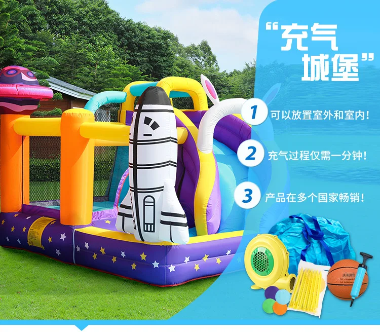 박사 학위 돌고래 어린이용 에어바운스 슬라이드 조합 미니 놀이공원 실내외