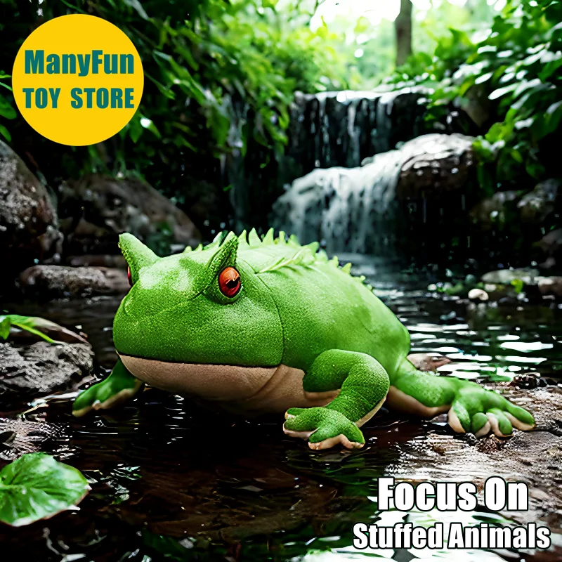 Beelzebufo Devil Toad Plush Animal Realistic Devil Frog Plush Toy Lifelike Horned Frog Stuffed Toy Simulation Soft Doll Lovers