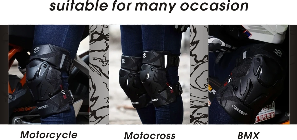 Cuirassier Motorrad-Knieprotektor, Knieprotektor für Offroad-Motorräder, MX-Schutz, nächtlicher reflektierender Rennschutz. Motorrad-Knieprotektor, flexibel und biegsam, bietet komfortablen Schutz. Bewahrt Ihre Fahrrad – Detail 3