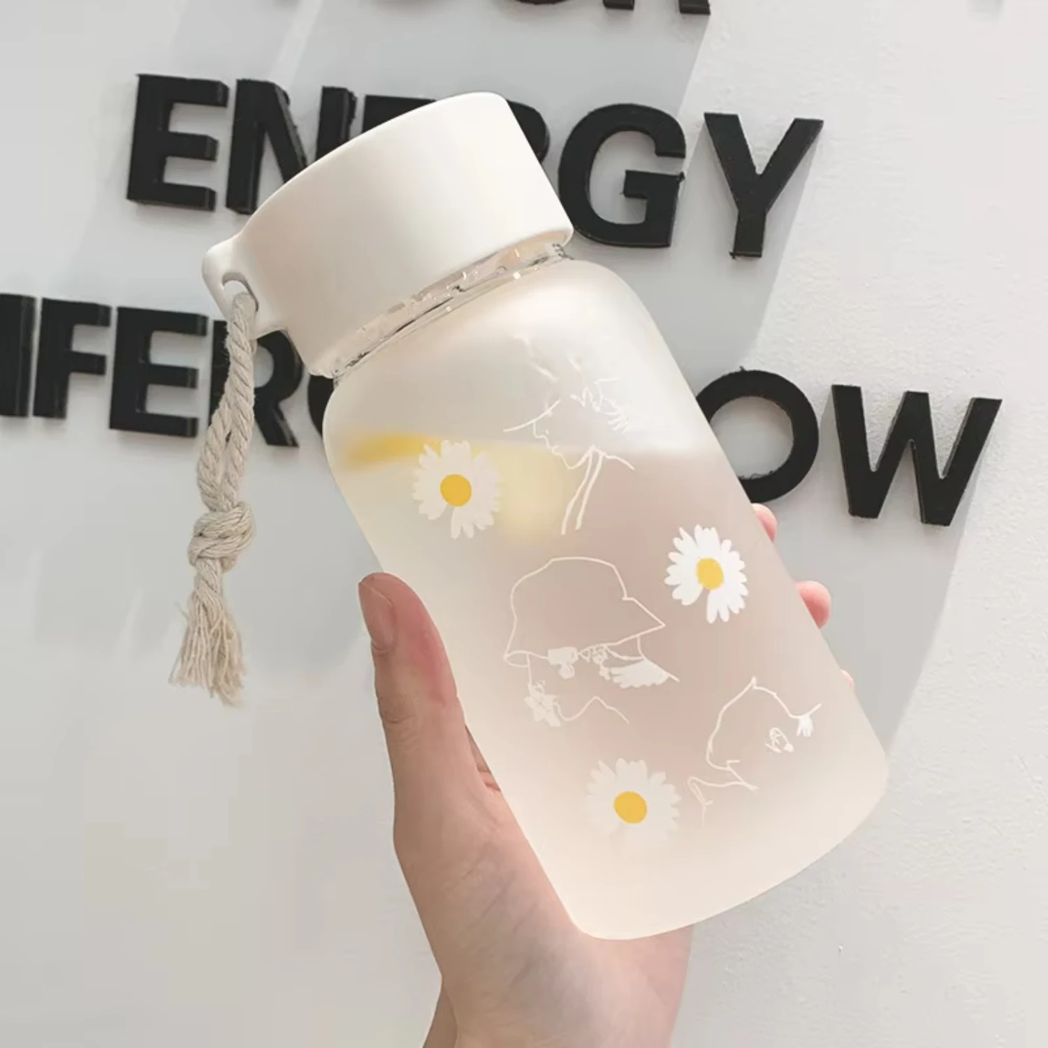 500/700ml Large Capacity Water Bottle Time Marker Transparent Plastic Leakproof Milk Cup Flask Drinkware Kid School Sport Camp