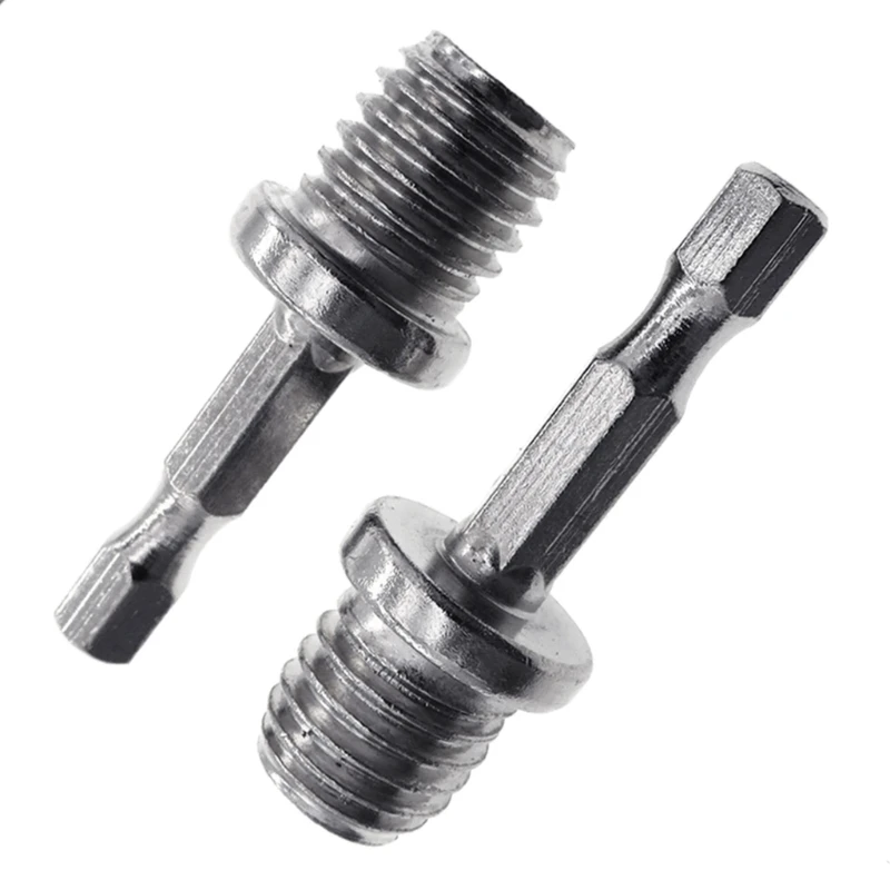 2 Pcs/Set Hexagon Drill Chuck Connecting Rod Adapter 1/4 M14 Polishing Disc Connection Hexagon Connecting Rod Accessory