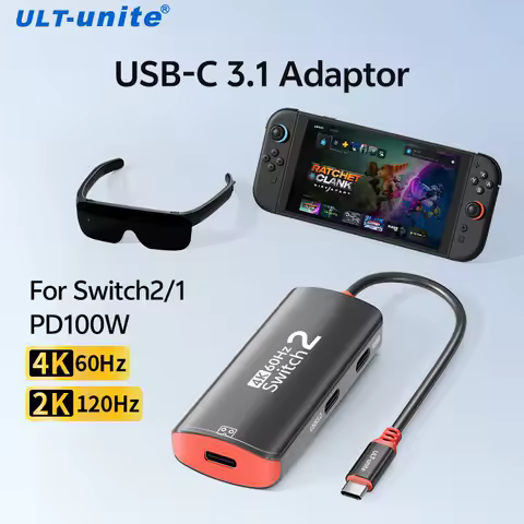 Universal 4K60Hz USB C Adapter for Switch 2/1, Phone, Tablet, Steam Deck - Connect to VITURE, RayNeo, Rokid, XREAL AR Glasses